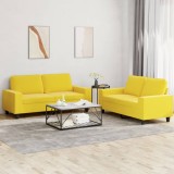 vidaXL Set de canapele, 2 piese, galben deschis, textil