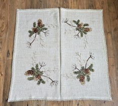FATA DE MASA VINTAGE DIN MATERIAL SINTETIC CU MODEL CUSUT MANUAL