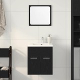 vidaXL Set de mobilier de baie din 2 piese din lemn de stejar negru