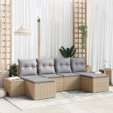 vidaXL Set de canapele pentru grădină 6 pcs bej și gri deschis