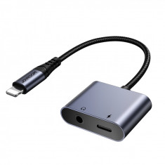 Joyroom SY-L01 2-in-1 Lightning la Lightning / adaptor DAC mini jack de 3,5 mm - negru