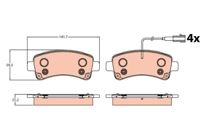 TRW GDB2106 set placute frana,frana disc