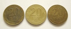 q149 SET MONEDE DE 20 LEI 1992 + 1993 + 1994 FOARTE FRUMOASE foto
