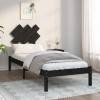 VidaXL Cadru de pat Small Single 2FT6, negru, 75x190 cm, lemn masiv