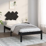 VidaXL Cadru de pat mic single, negru, 75x190 cm, lemn masiv