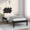 vidaXL Cadru de pat Small Single 2FT6, negru, 75x190 cm, lemn masiv