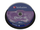 Verbatim dvd+r 16x 10pk spind matt silv