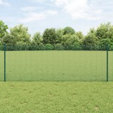 VidaXL Gard din s&acirc;rmă sudată cu 5 U Posts Verde 0.8x10 m Oțel