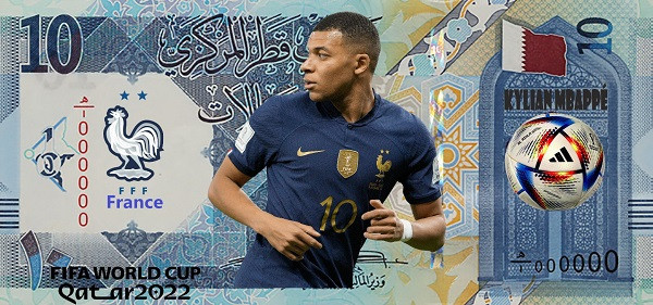 Franța FIFA World Cup Qatar 2022 -lot 7 reproducere banknote Fantezie