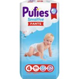 Scutece-chilotel Pufies Pants Sensitive Maxi, Marimea 4, 9-15 kg, 46 buc