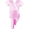 Costum Medical Pe Stil, Roz cu Elastan cu Garnitură alba si pantaloni cu dungă alba, Model Marinela - 4XL, XL