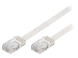 Patch cord U/UTP 5e litat CCA PVC alb 1,5m cablu plat, Goobay