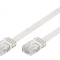 Patch cord U/UTP 5e litat CCA PVC alb 1,5m cablu plat