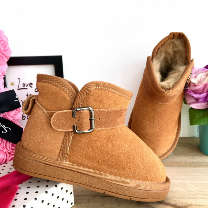 Cizme imblanite maro tip ugg pt baieti fete 26 27 30 31 32 cod 0920