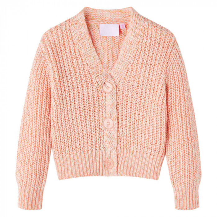 Cardigan pentru copii tricotat roz combinat 92