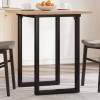 VidaXL Masă bucătărie, cadru O, 60x60x75,5 cm lemn masiv pin și Oţel