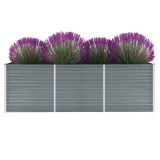 Cumpara ieftin Strat inaltat gradina Gossi, otel galvanizat gri, 240x80x77 cm, rezistent intemperii, jardiniera legume si flori