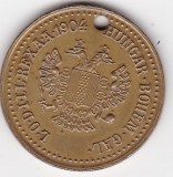 Austria - piesa medalistica perforata Franz Joseph I, inscriptie 1804