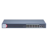 Switch 16 porturi PoE Gigabit, 1 port RJ45 Gigabit, 1 port SFP Gigabit, Smart Management - HIKVISION DS-3E1518P-EI SafetyGuard Surveillance