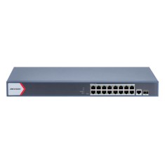 Switch 16 porturi PoE Gigabit, 1 porturi RJ45 Gigabit, 1 port SFP Gigabit, Smart Management - HIKVISION DS-3E1518P-EI