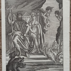 Scena din mitologia greaca// gravura de carte sec. XVIII-XIX