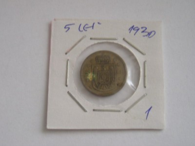 M1 C10 - Moneda foarte veche 105 - Romania - 5 lei 1930 foto