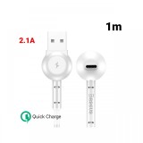 Cablu Type-C Baseus Maruko Video White (1m, 2.1A, cu functie de suport)