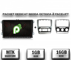 [Pachet] Navigatie Skoda Octavia 2 Facelift, Android 9.1, QUADCORE MTK 1GB RAM + 16GB ROM, 9 inch - AD-BGPVW9MTK foto