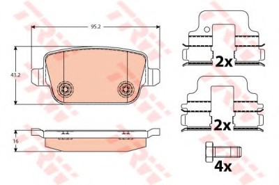 Set placute frana,frana disc VOLVO XC70 II (2007 - 2016) TRW GDB1732 foto