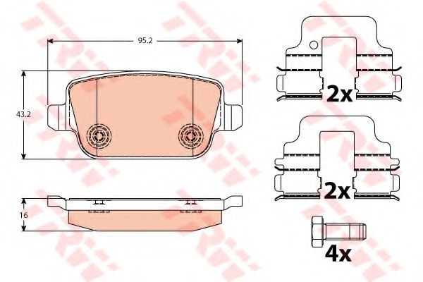 Set placute frana,frana disc FORD FOCUS II (DA) (2004 - 2012) TRW GDB1732