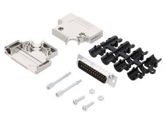 Conector D-Sub 25 PIN Mufă Tată 45&deg; Lipire Cabluri