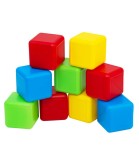 Cuburi de Plastic Colorate 9 Piese pentru Copii Peste 3 Ani, Material Plastic Non-Toxic, Fabricat in Ucraina