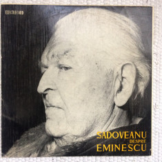 sadoveanu despre eminescu poezii disc vinyl 10" mijlociu electrecord EXD1051 VG+