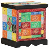 VidaXL Noptiera multicolor 40x35x45 cm lemn masiv de mango