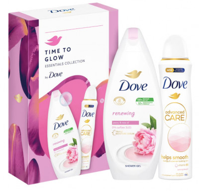 Set cadou DOVE: Gel de dus Renewing, 250ml + Deodorant spray Calming Blossom, 150ml foto