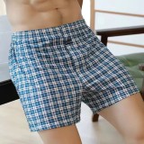 Boxeri pentru barbati, CH025, 100% bumbac, Albastru/Alb