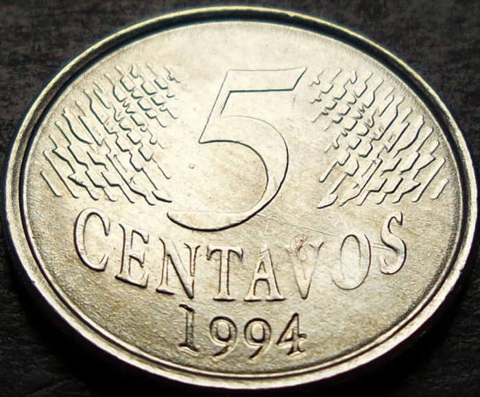 Moneda 5 CENTAVOS - BRAZILIA, anul 1994 * cod 1295