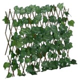 Cumpara ieftin Spalier frunze struguri artificiale extensibil, verde 180x60 cm