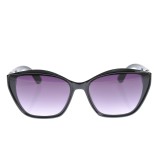 Ochelari de soare cat-eye cu rama neagra lucioasa si lentile degrade mov