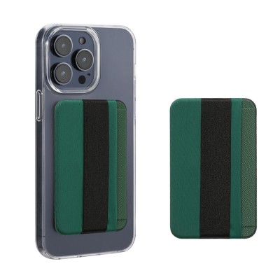 Set 2 Card pocket Kwmobile pentru telefoane, Verde inchis, Piele ecologica, KWM0000199G002C foto