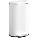 HOMCOM Coș de gunoi pentru bucătărie 30 L, coș cu pedală cu capac Soft-Close, pedală din metal, alb crem, 36,5 X 31 x 61 cm | Aosom Romania