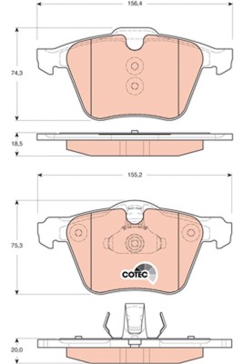TRW GDB1684 COTEC set placute frana,frana disc foto