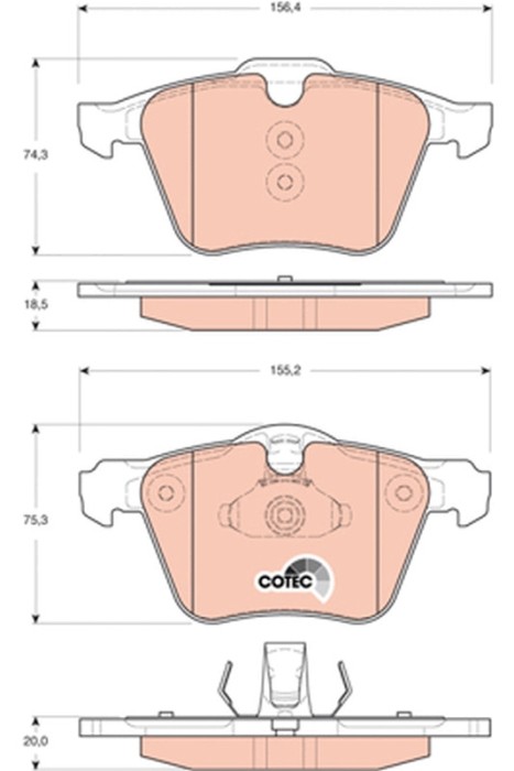TRW GDB1684 COTEC set placute frana,frana disc