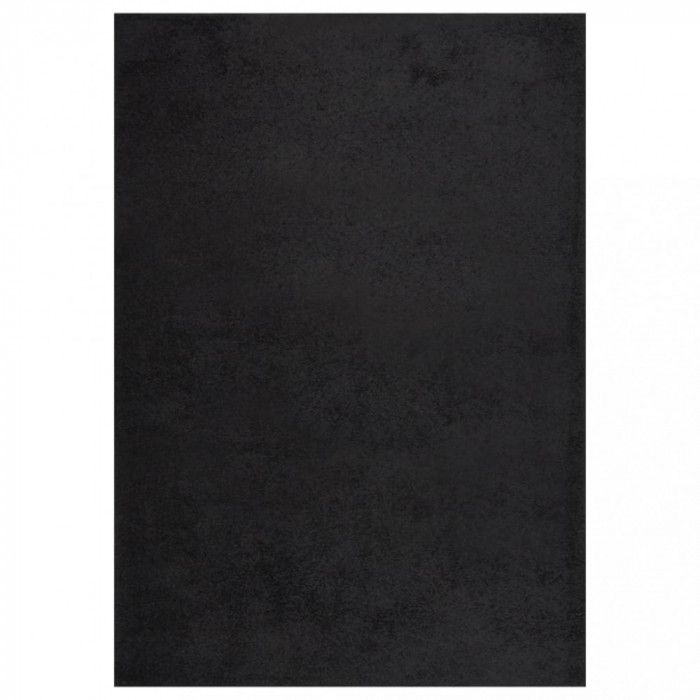Covor Shaggy, fir lung, negru, 140x200 cm