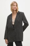 Answear Lab sacou culoarea negru, un singur rand de nasturi, modelator
