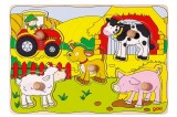 Cumpara ieftin Puzzle din lemn - La Ferma | Goki