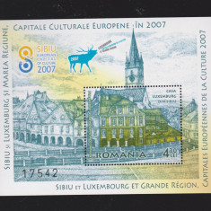 ROMANIA 2007 SIBIU CASA LUXEMBURG - Colita dantelata - LP.1781 MNH**