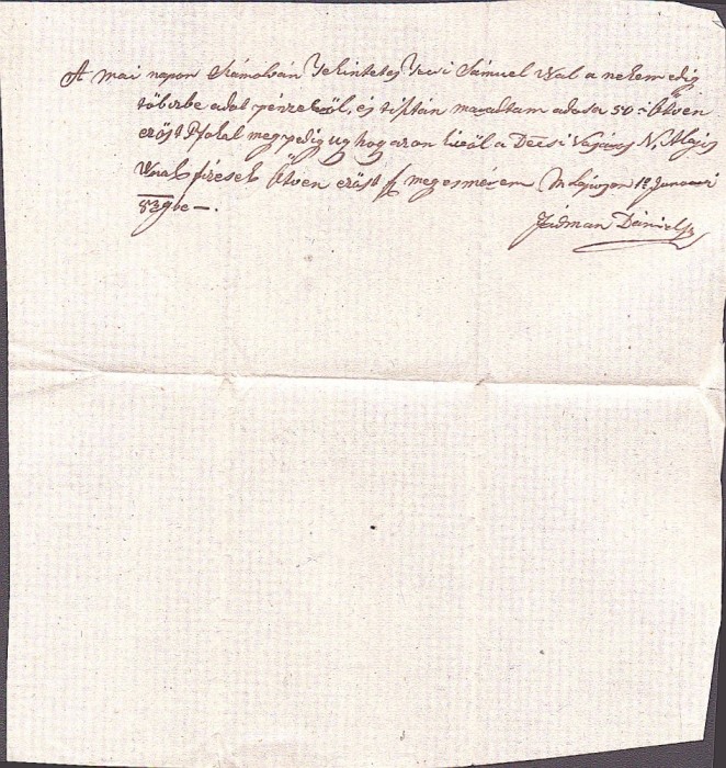 A3720N Act privitor la un &icirc;mprumut de florini renani, 1839, T&acirc;rgu Lăpuș, limba maghiară