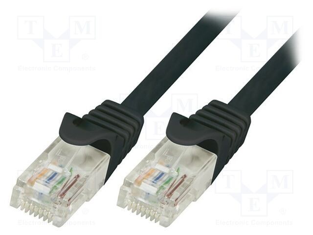 Cablu patch U/UTP 5e litat CCA PVC negru 5m 26AWG LOGILINK