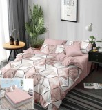 Lenjerie Pat Bumbac 6 Piese Cu Elastic Pink Gold 180x200 cm